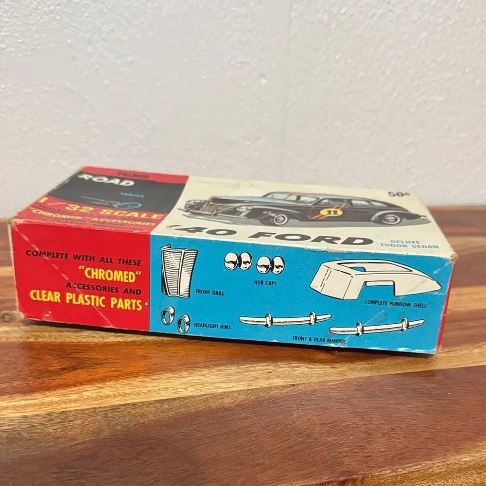 VINTAGE PALMER PLASTICS 1/32 '40 FORD DELUXE TUDOR SEDAN MODEL KIT BOX ONLY